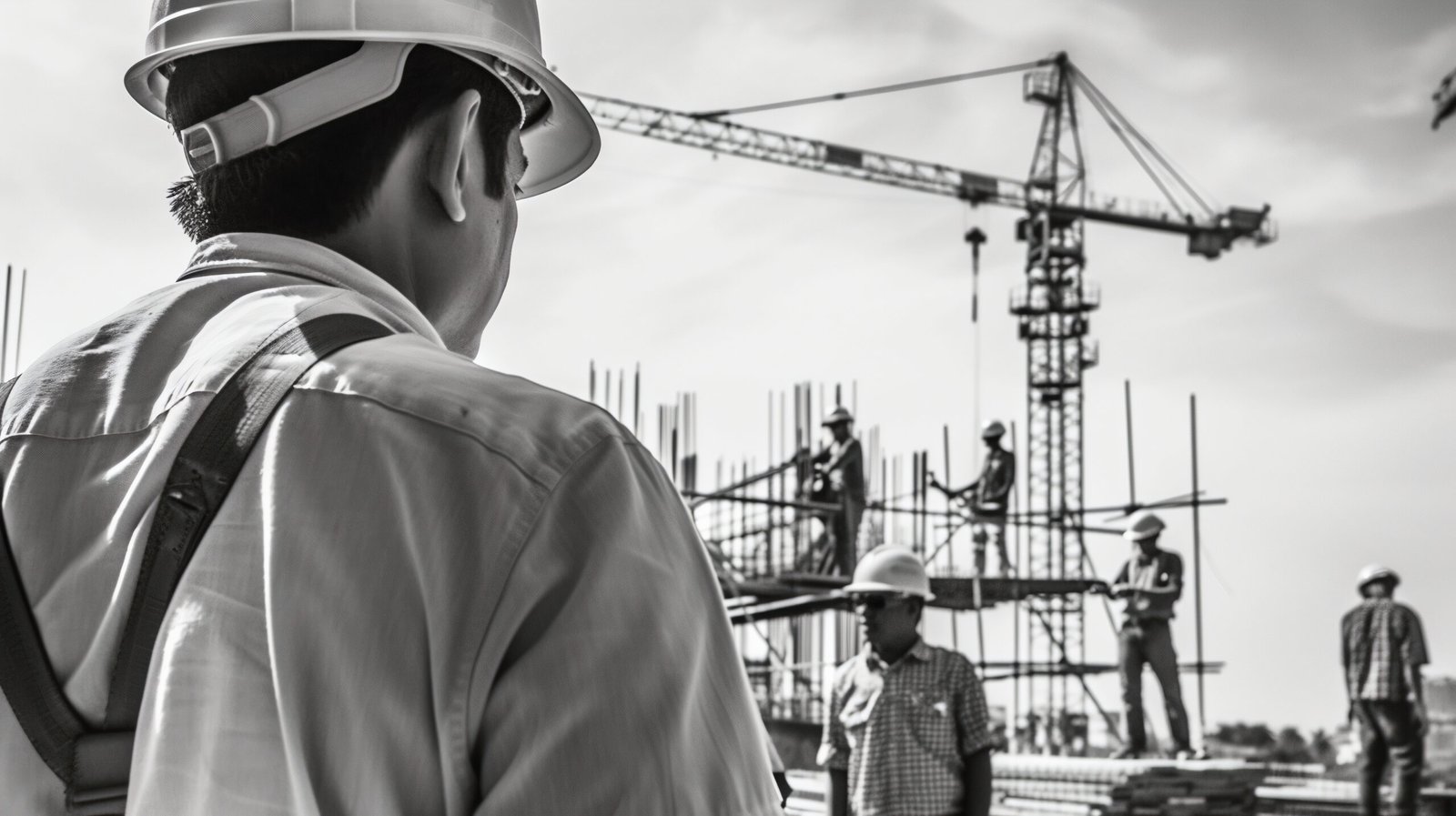 black-white-scene-showcasing-life-construction-workers-site
